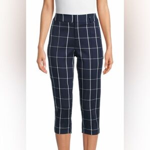 Time and Tru Blue‎ Plaid Capri Pants.